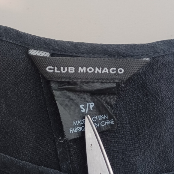 Club Monaco 100% Silk Cutout Back Office Blouse - Picture 9 of 11